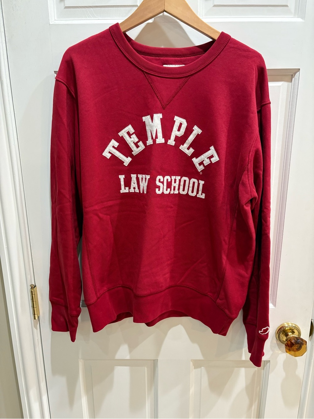 League Temple Law School Red Crewneck Sweatshirt